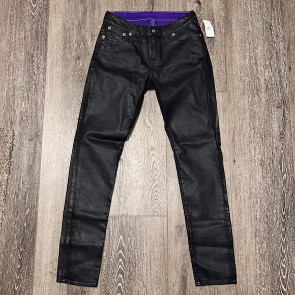 Big Star Envy Cigarette Black Shiny Wax Coating Jeans Size 27" x 31" NWT NEW - Picture 1 of 6